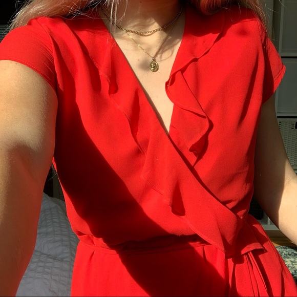 Naked Zebra Ruffle Sleeve Wrap Dress - Picture 3 of 9